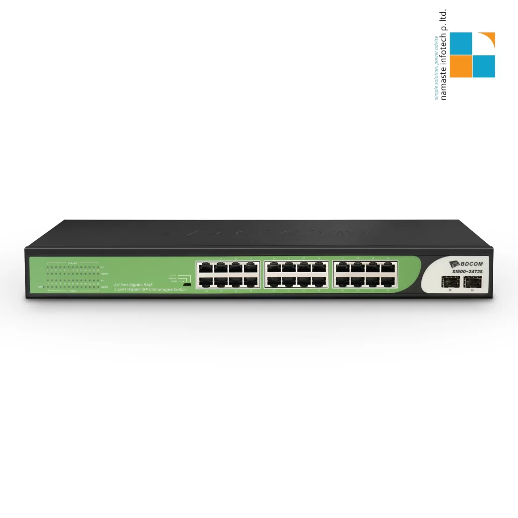 BDCOM S1500-24T2S – 24-Port Managed Gigabit Ethernet Switch with 2 SFP Uplink Ports