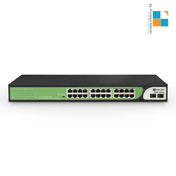 BDCOM S1500-24T2S – 24-Port Managed Gigabit Ethernet Switch with 2 SFP Uplink Ports