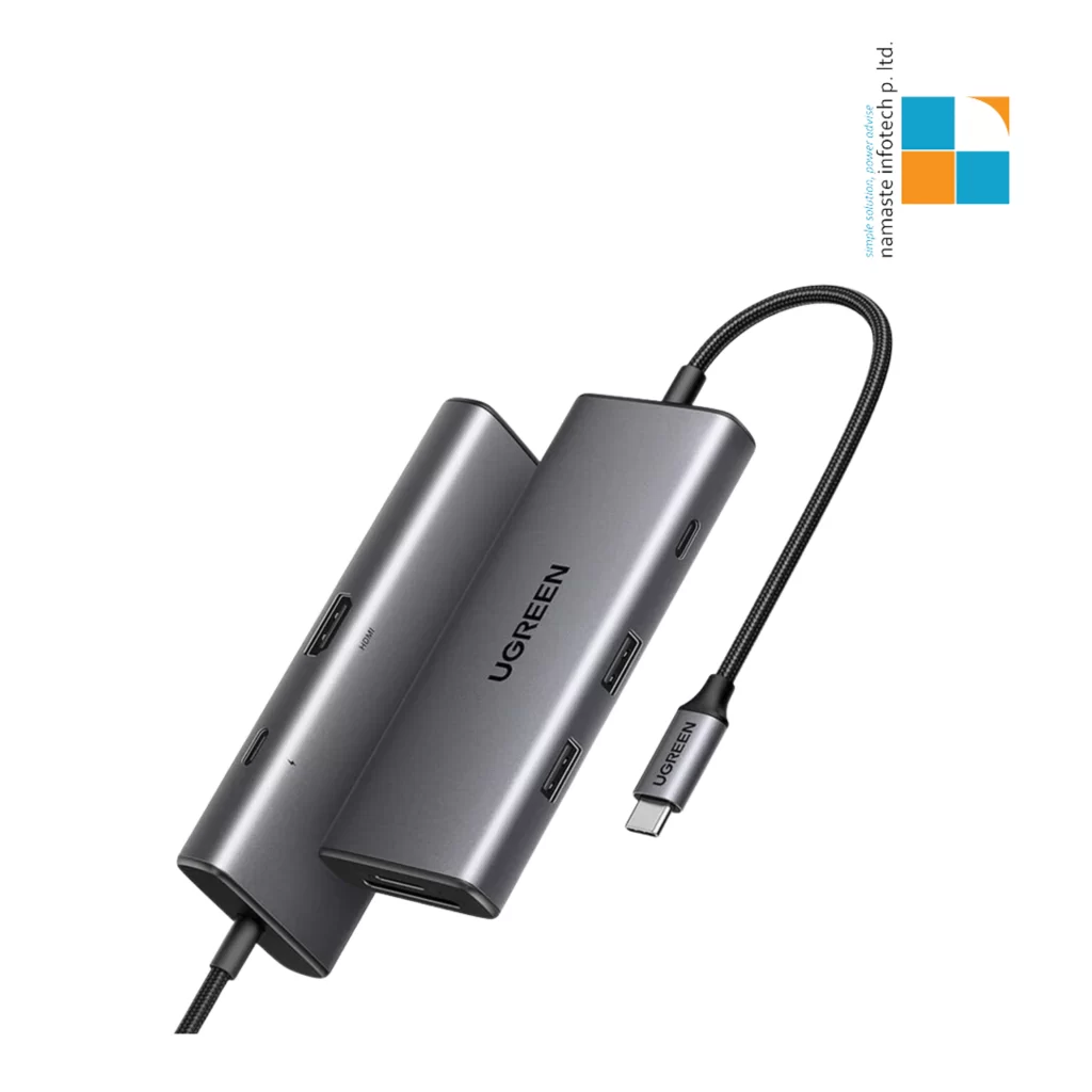 UGREEN CM498 6-in-1 USB-C Multiport Adapter (Dual HDMI + 2×USB-A 3.0 + USB-C Data + 100W PD)
