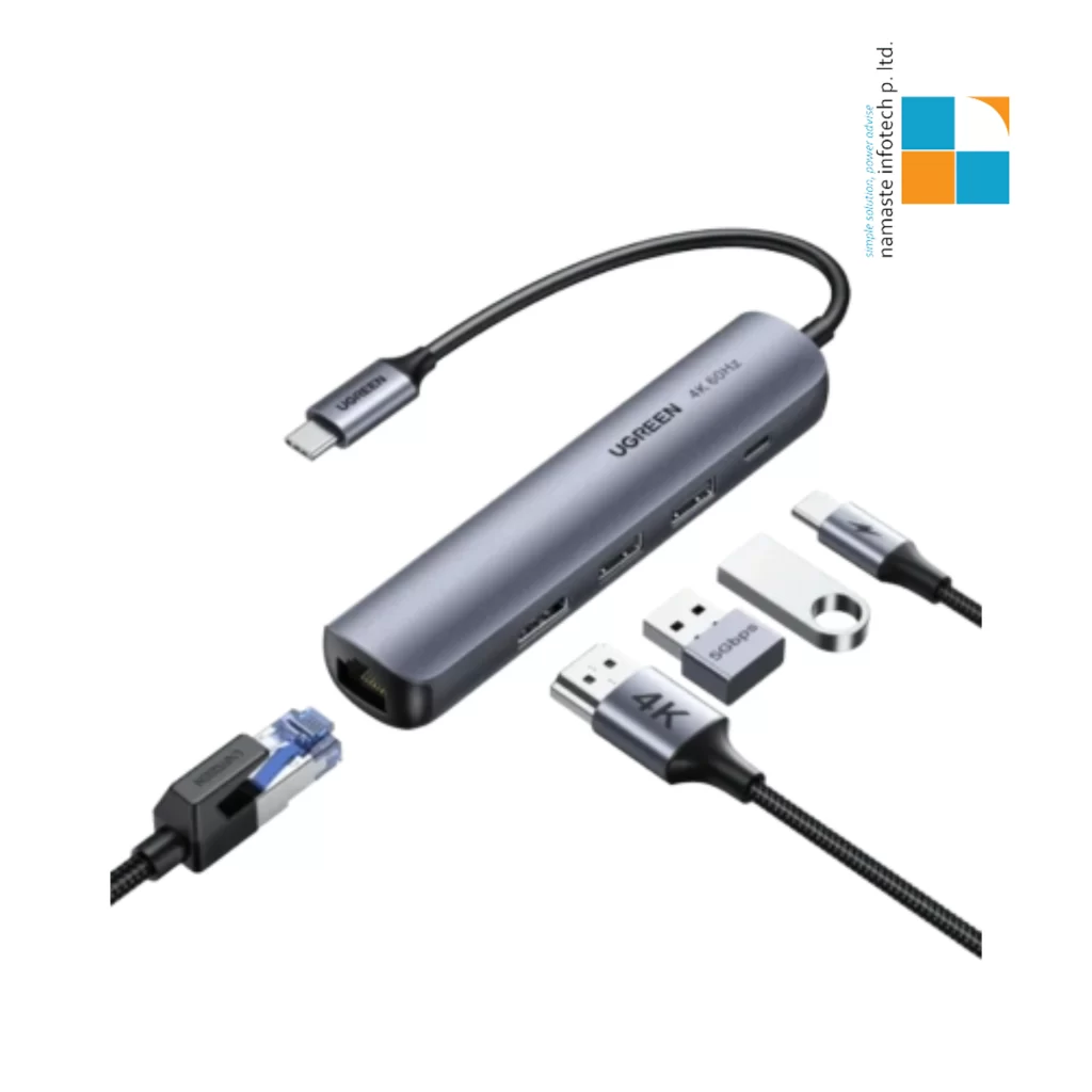 UGREEN 5-in-1 USB-C Multiport Hub (HDMI + 3×USB 3.0 + Power Delivery)