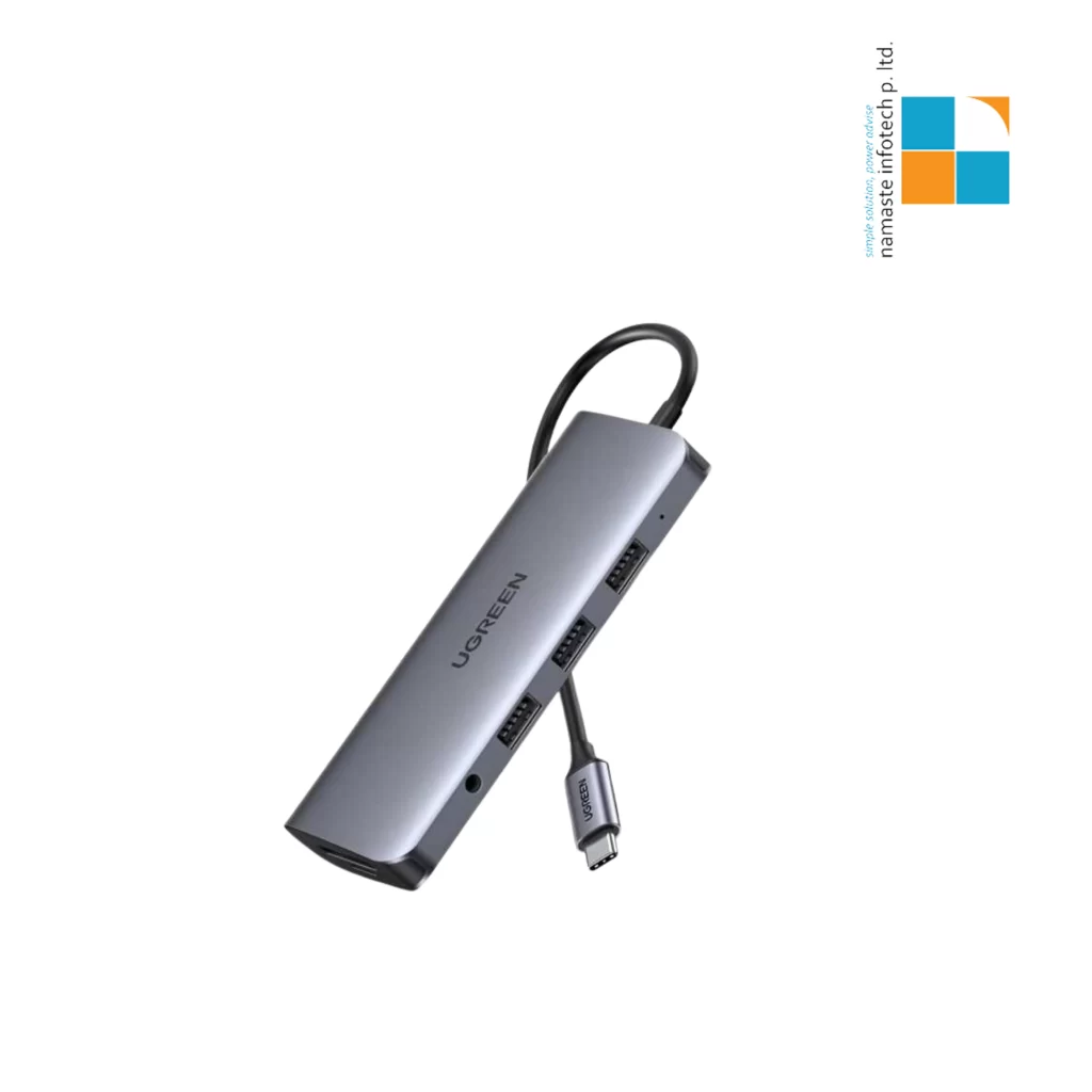 UGREEN CM498 6-in-1 USB-C Multiport Adapter (Dual HDMI + 2×USB-A 3.0 + USB-C Data + 100W PD)