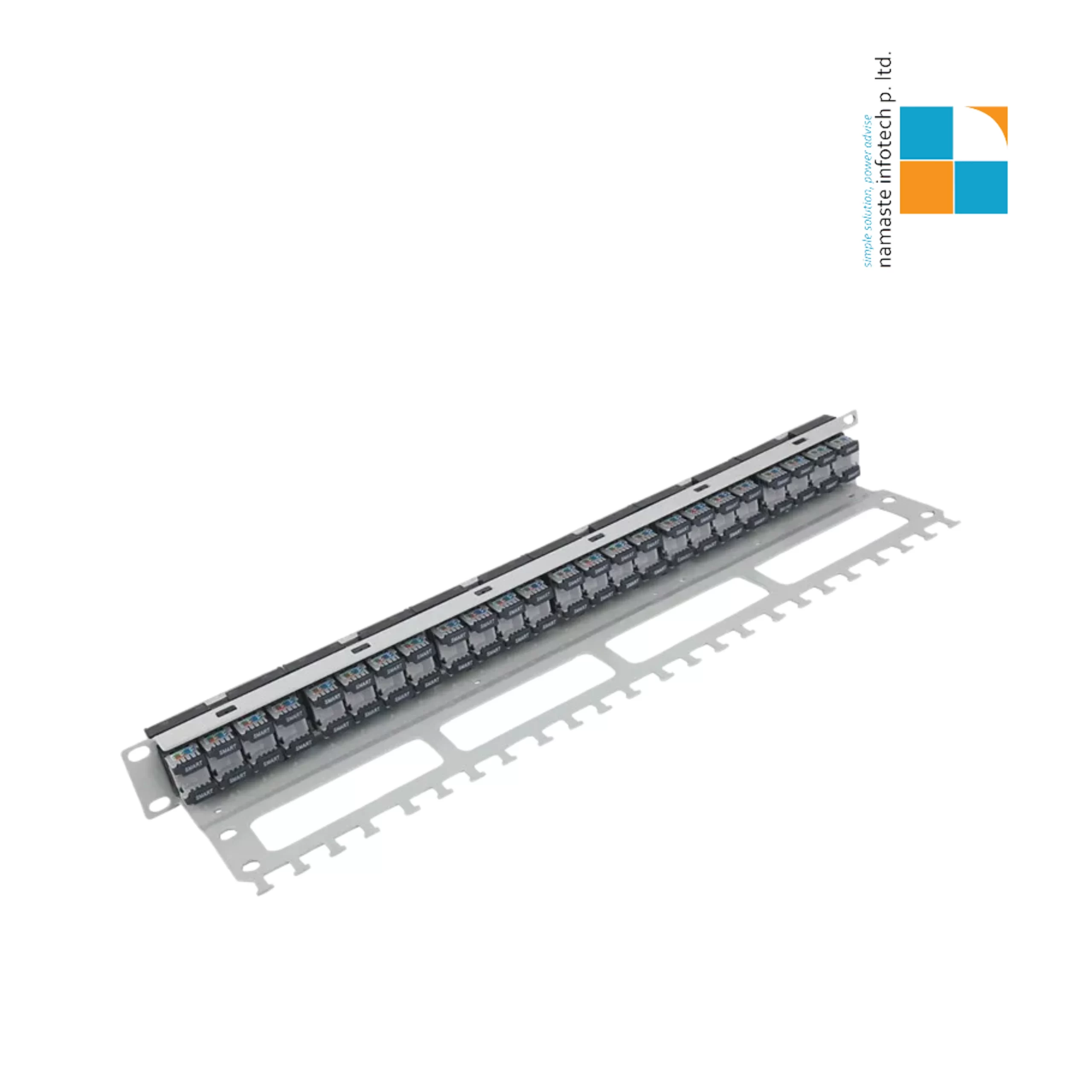 COBTEL OEM 24-Port Patch Panel with Rear Cable Management Tray