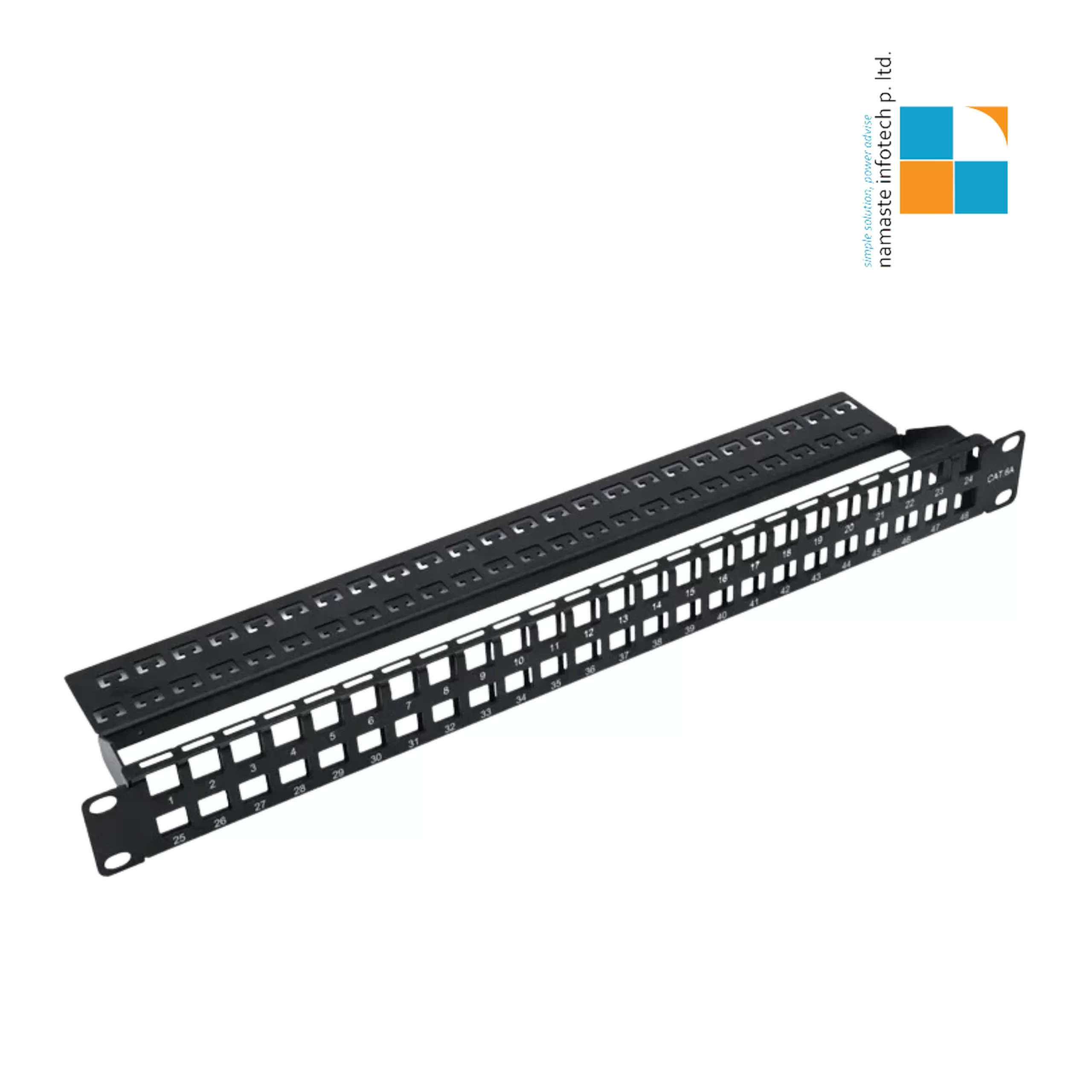 COBTEL 1U 48-Port RJ45 Network Patch Panel